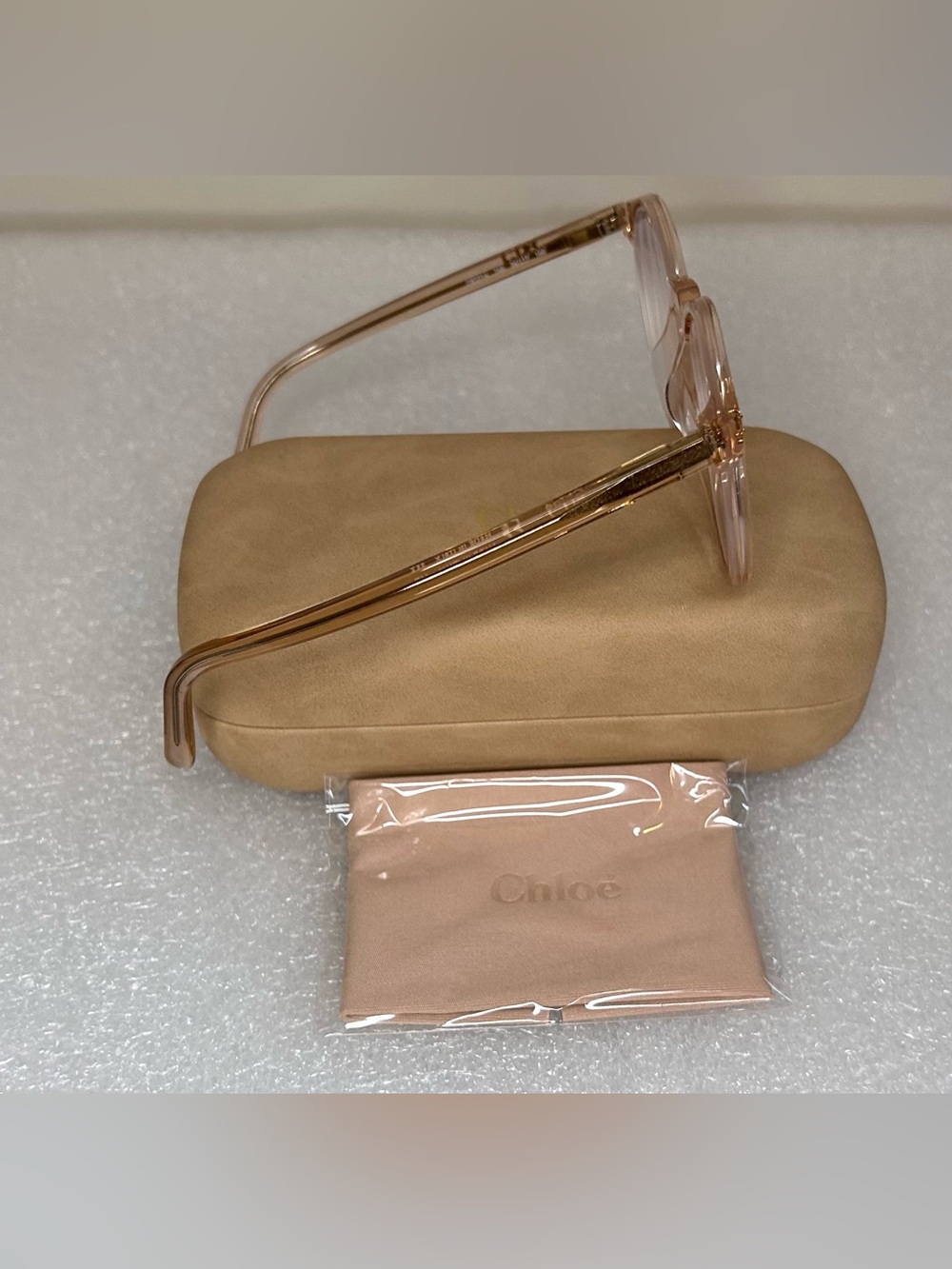 CHLOE CE2714 749 Clear Peach Pink Eyeglass Frames 54-17-140mm B50mm Italy - Picture 3 of 7